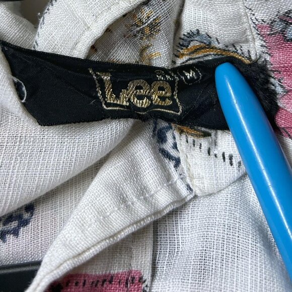 70s vintage Lee western shirt pointed collar buttonup snap patchwork pattern. - Picture 6 of 6